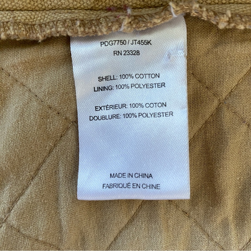 Pendleton Tan Quilted Jacket Coat with Buttons, Size SML - Picture 11 of 14